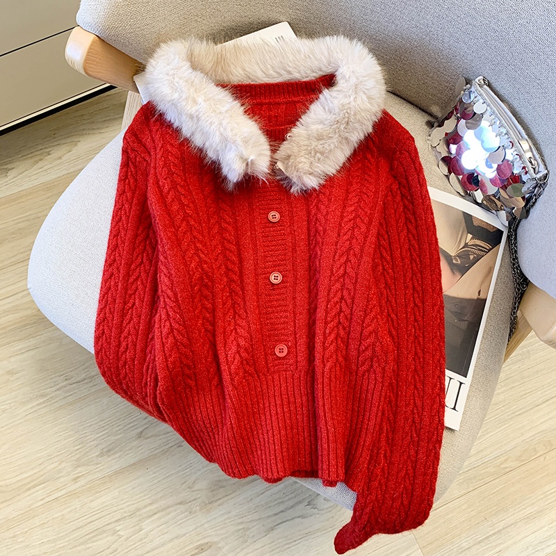Winter Korean style thermal twist removable slim sweater