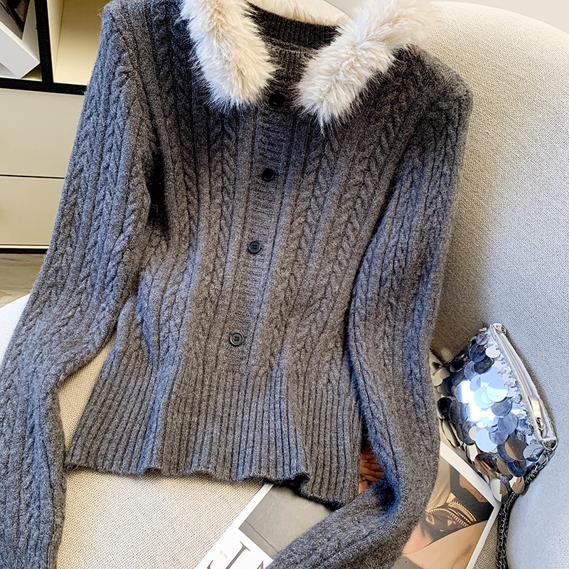 Winter Korean style thermal twist removable slim sweater