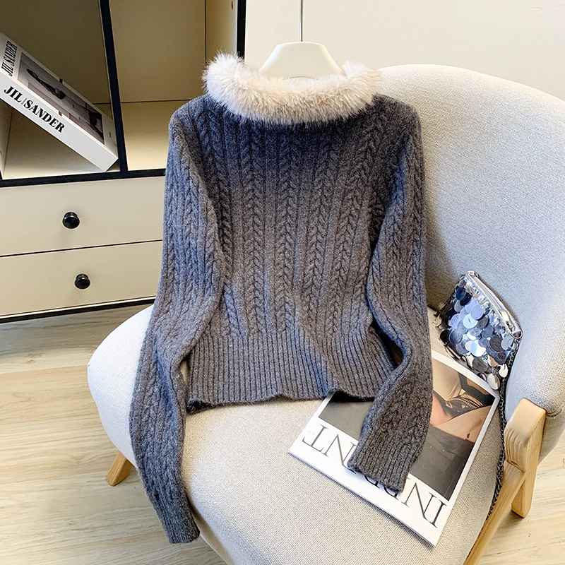 Winter Korean style thermal twist removable slim sweater