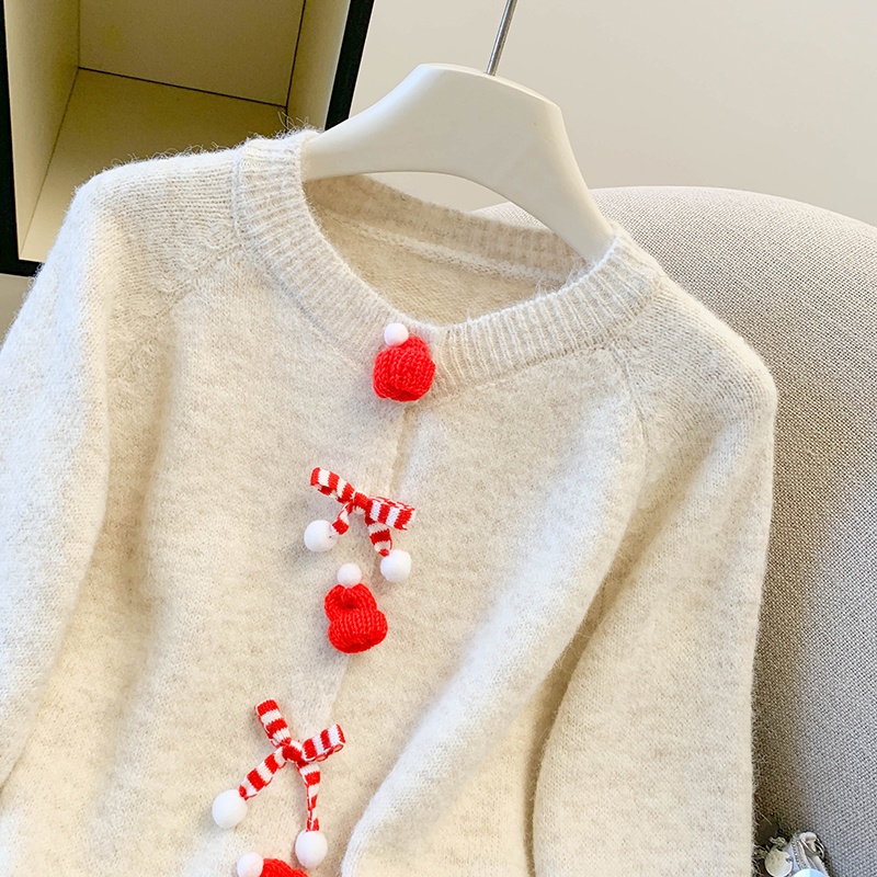 Green unique cardigan christmas knitted sweater