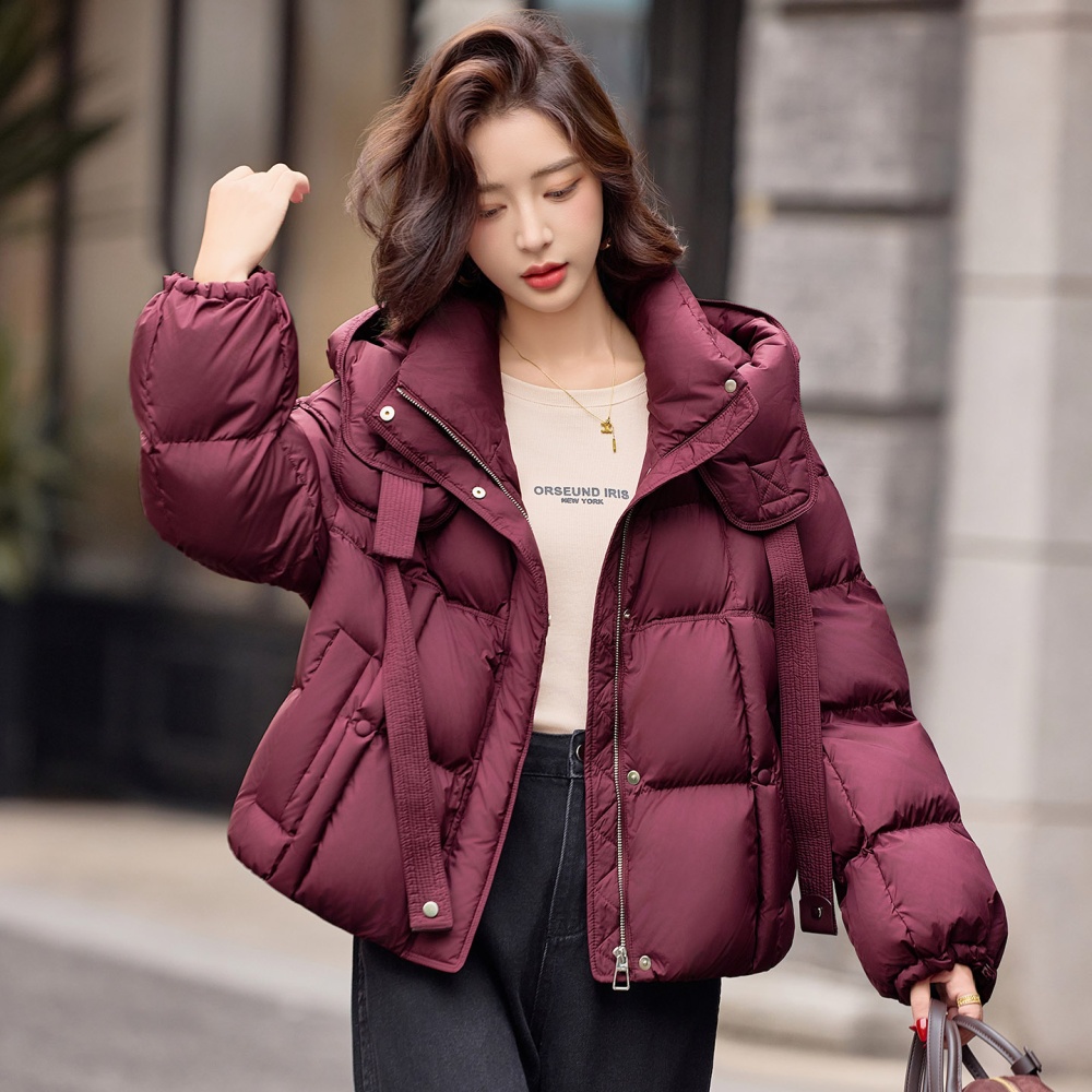 Hooded duck down winter down coat short fashion coat for women