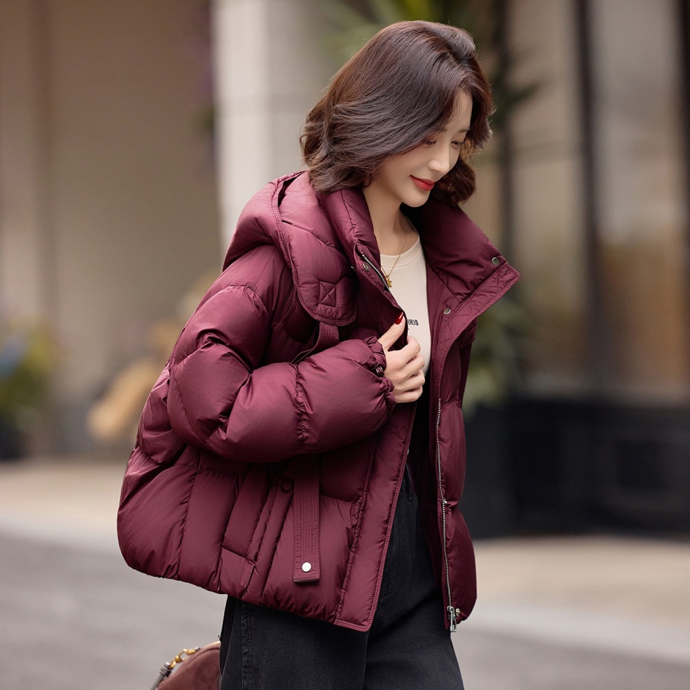 Hooded duck down winter down coat short fashion coat for women