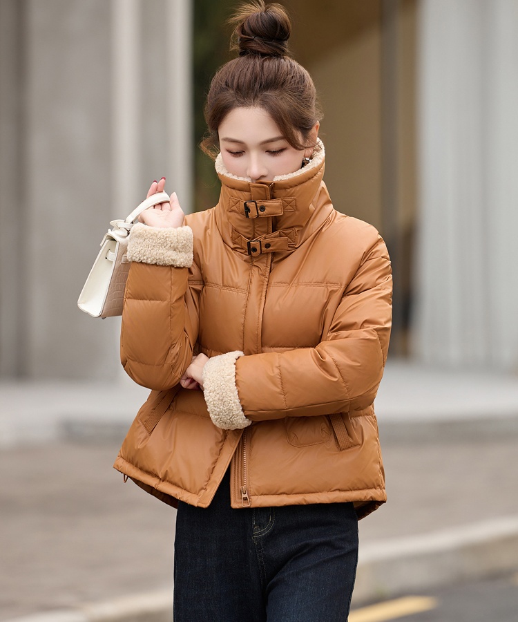 Winter PU coat Western style fashion down coat for women