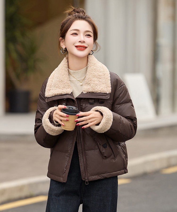 Winter PU coat Western style fashion down coat for women