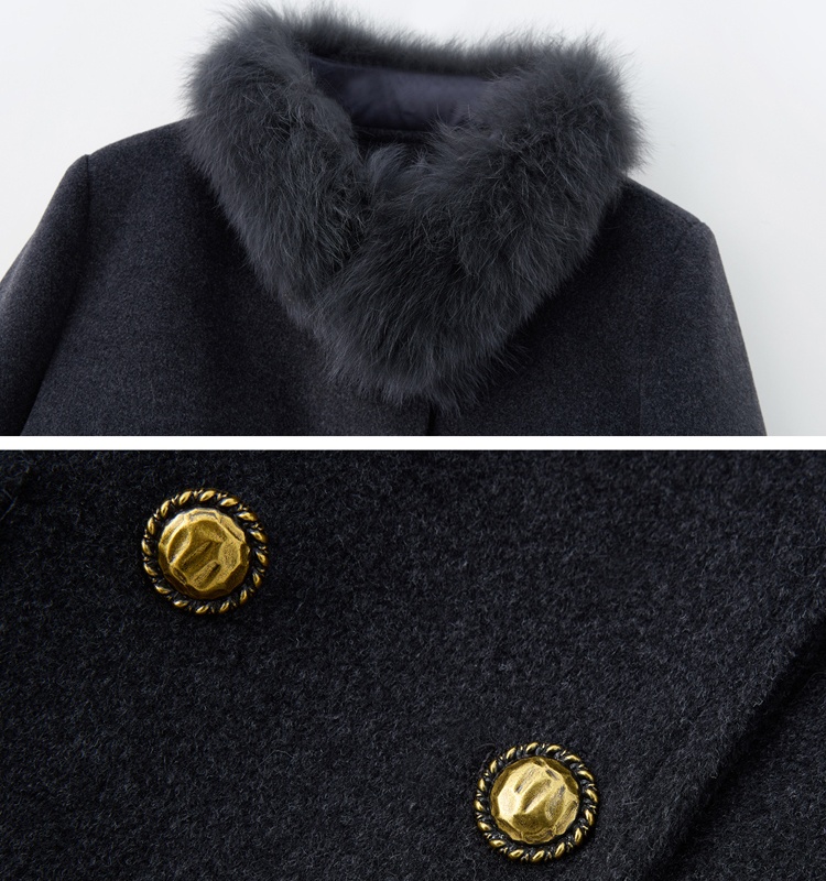 Fox fur winter down plus cotton short skirt 2pcs set