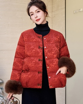 Duck down jacquard jacket winter down coat for women