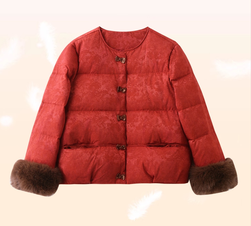 Duck down jacquard jacket winter down coat for women