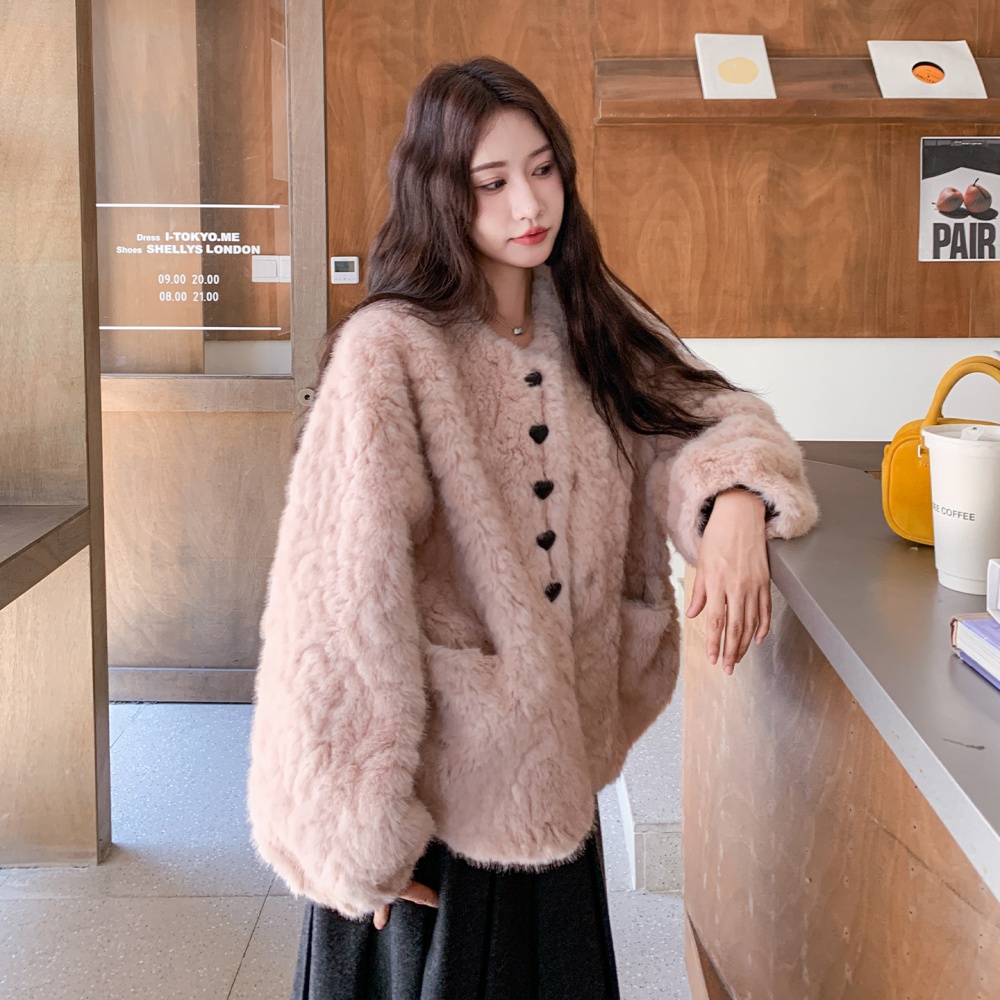Show young fur coat winter coat