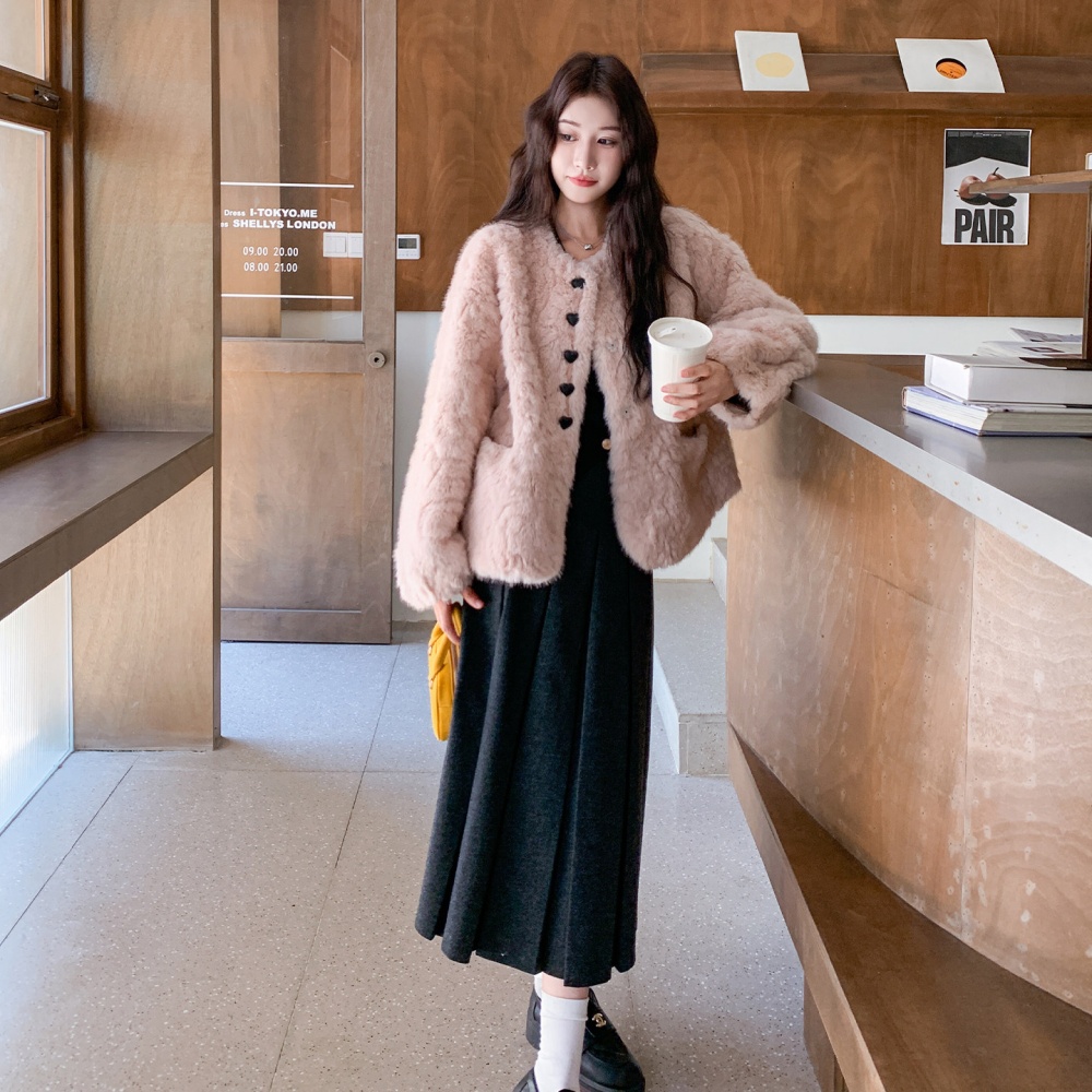 Show young fur coat winter coat