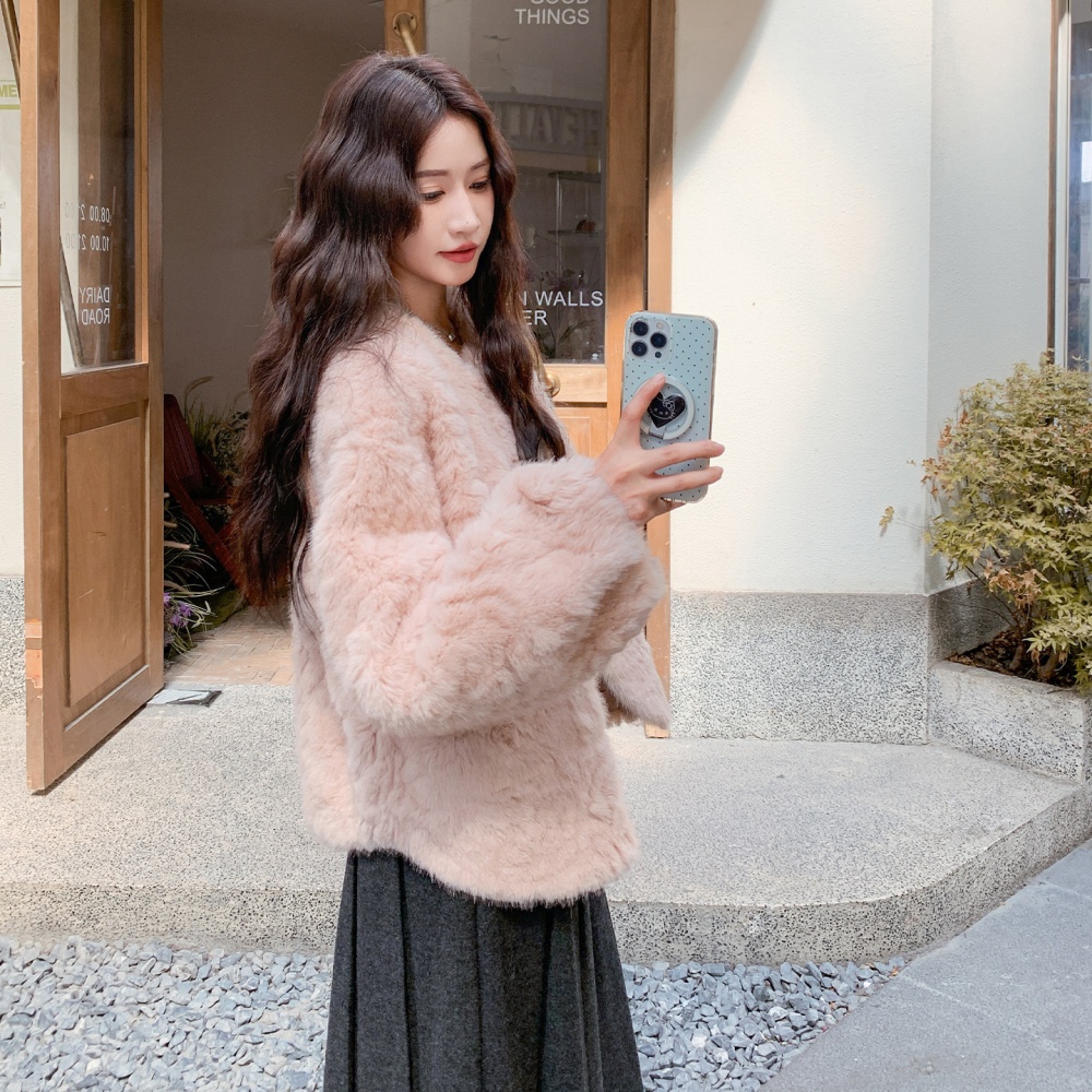 Show young fur coat winter coat