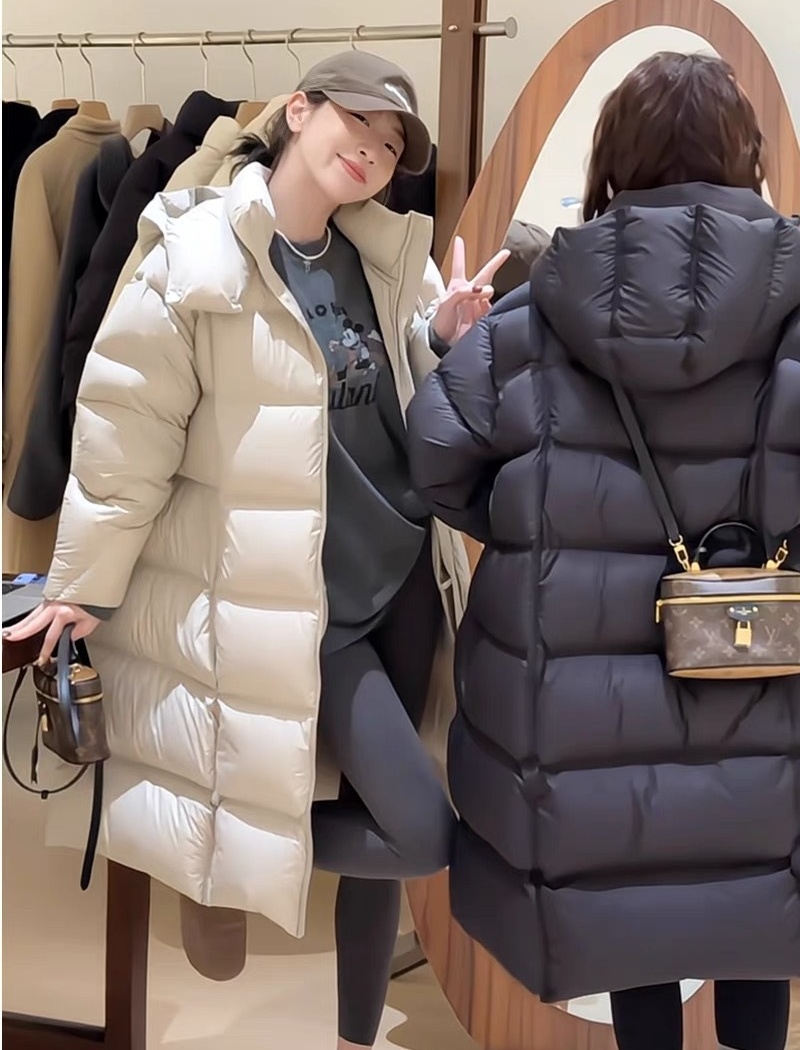 Casual duck down all-match winter long down coat