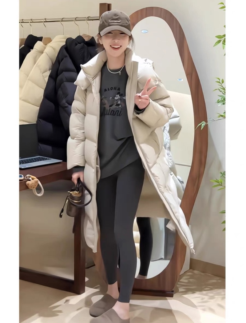 Casual duck down all-match winter long down coat