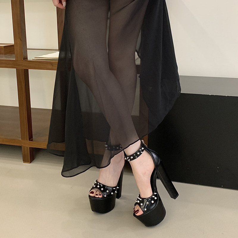 Fish mouth platform catwalk high-heeled shoes for women