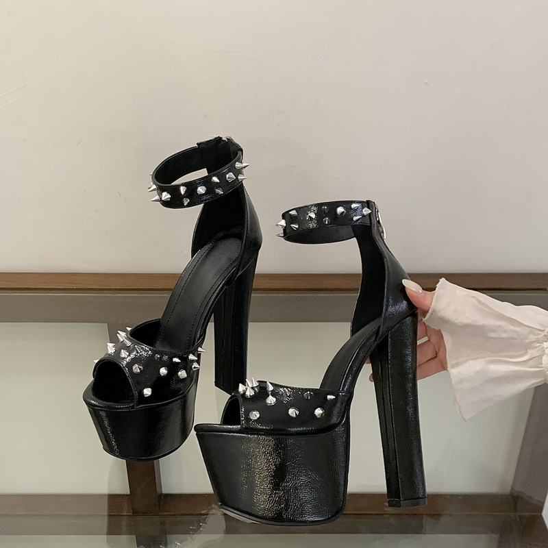 Fish mouth platform catwalk high-heeled shoes for women