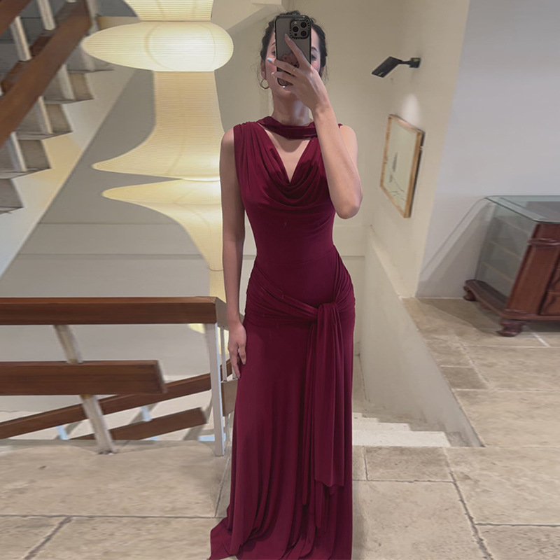 Winter splice European style sexy slim dress for women