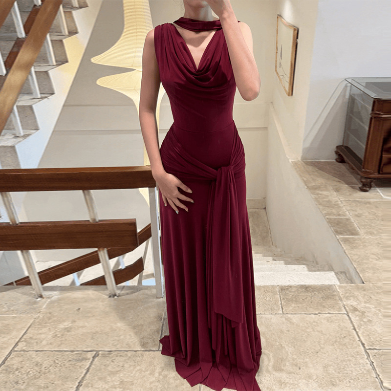 Winter splice European style sexy slim dress for women