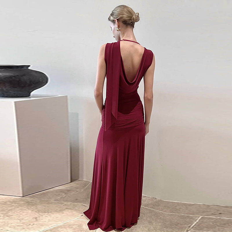 Winter splice European style sexy slim dress for women