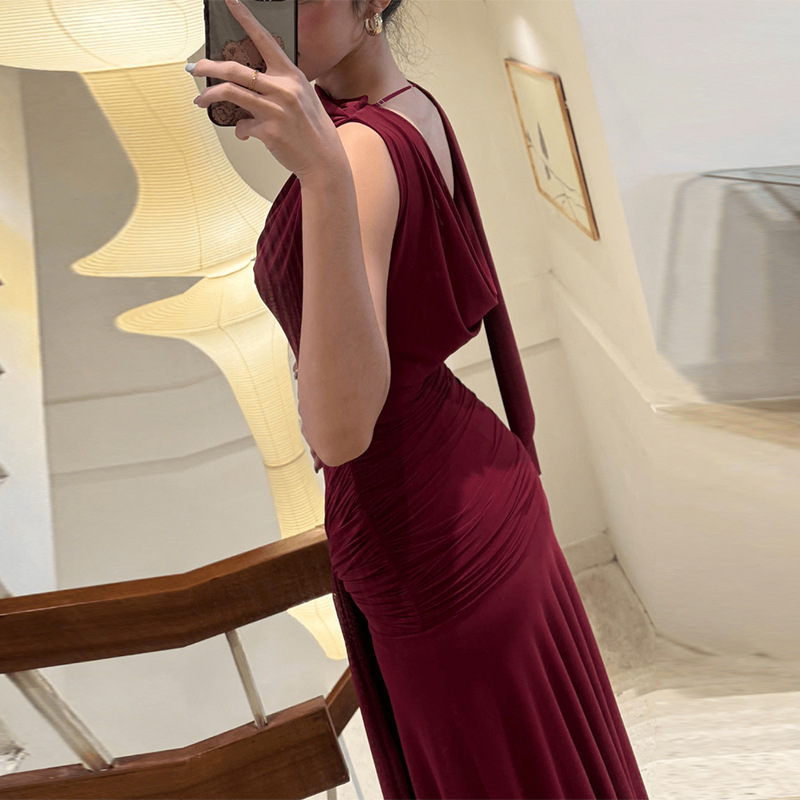 Winter splice European style sexy slim dress for women