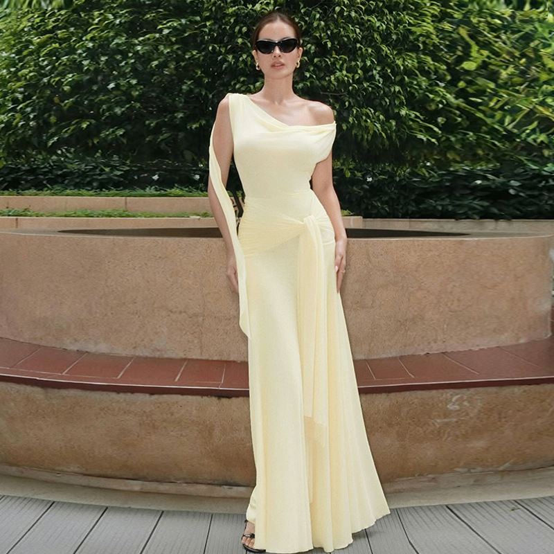 Winter splice European style sexy slim dress for women