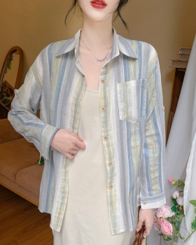 Long sleeve spring sunscreen coat long loose shirt