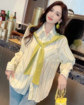 Unique profession niche tops stripe long sleeve spring shawl