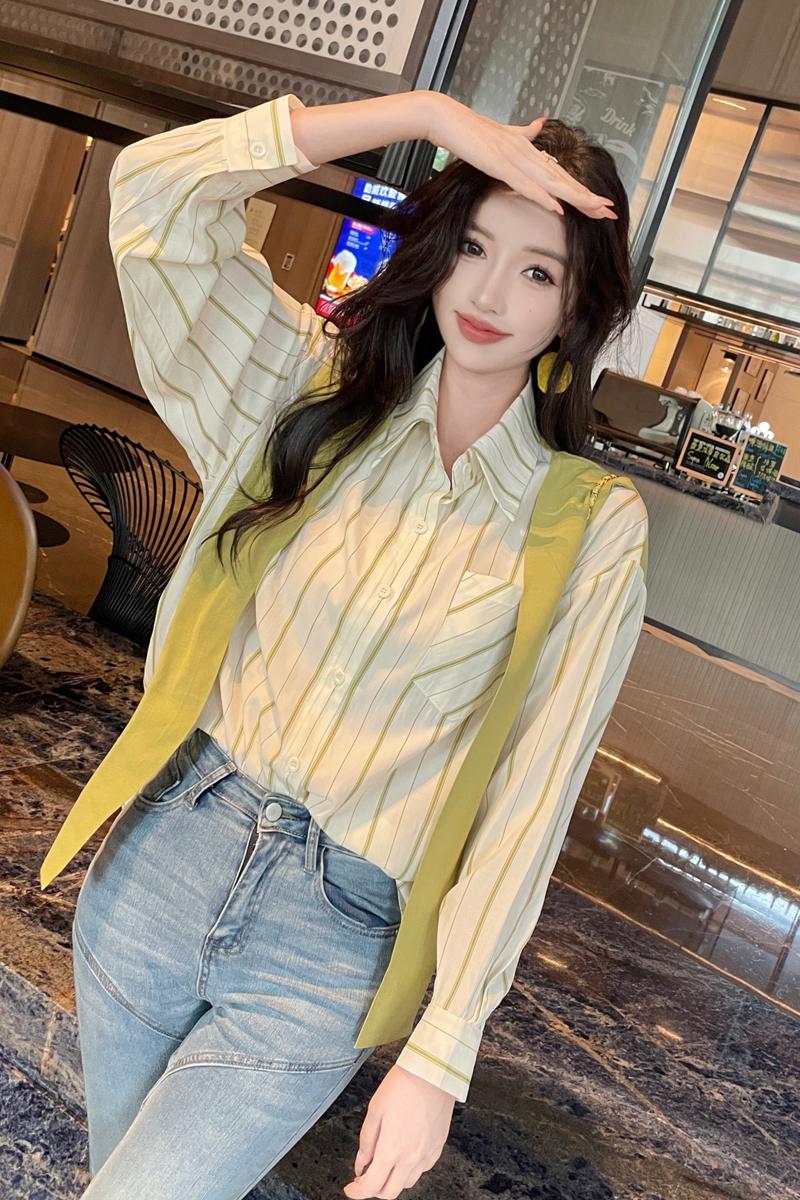 Unique profession niche tops stripe long sleeve spring shawl