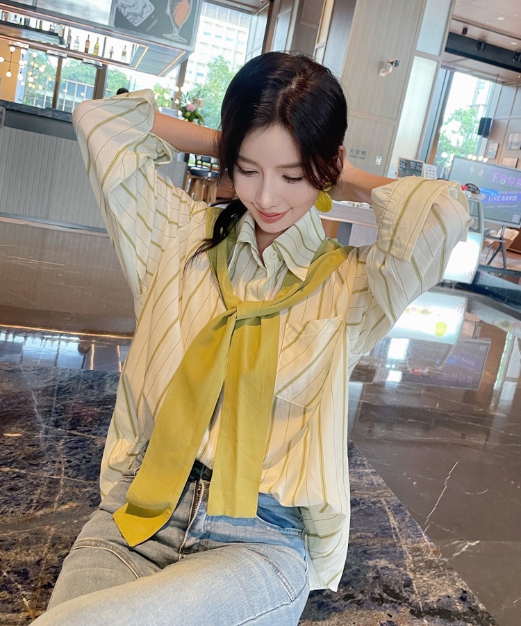 Unique profession niche tops stripe long sleeve spring shawl