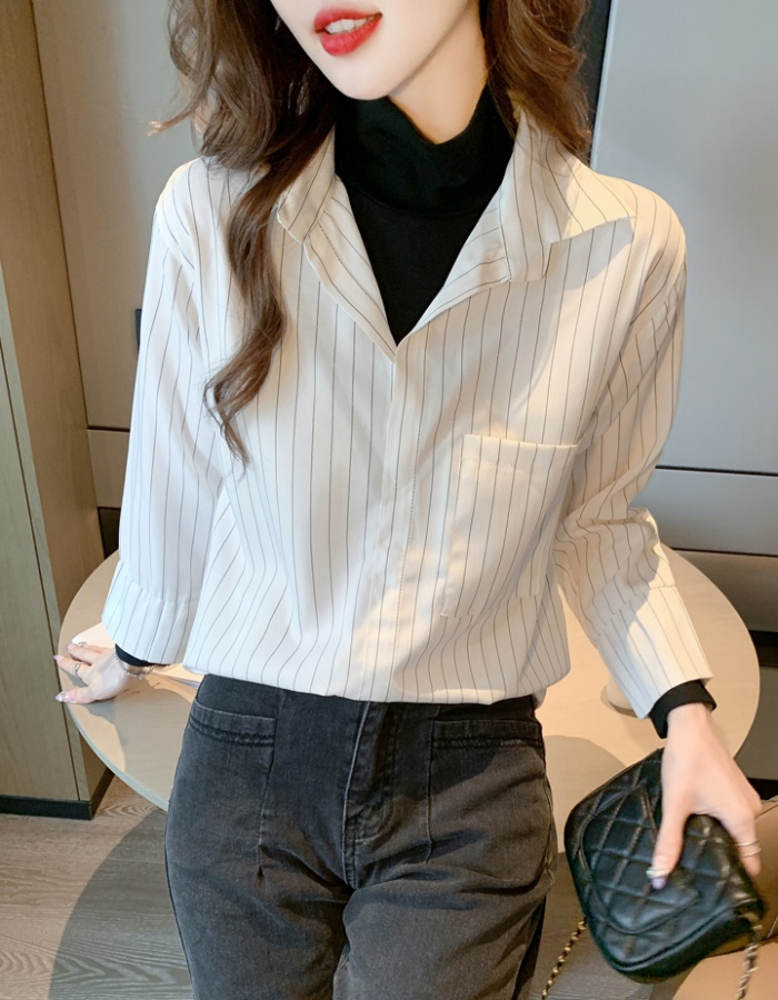 Spring commuting shirt Pseudo-two France style tops