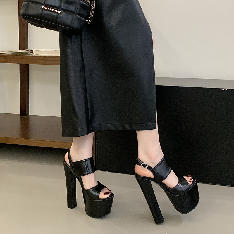 European style open toe platform pole dancing sandals