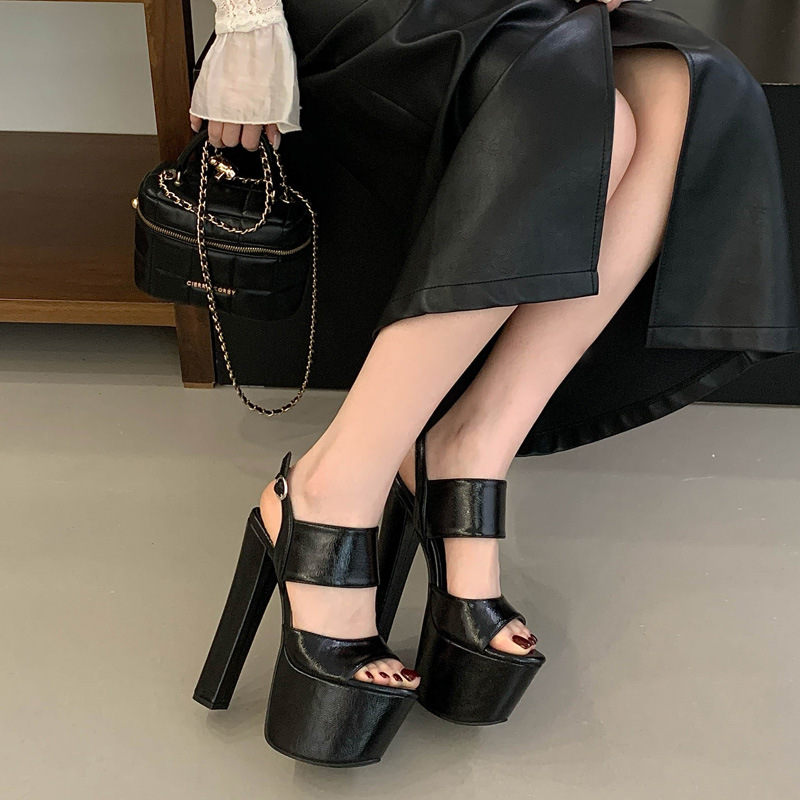 European style open toe platform pole dancing sandals