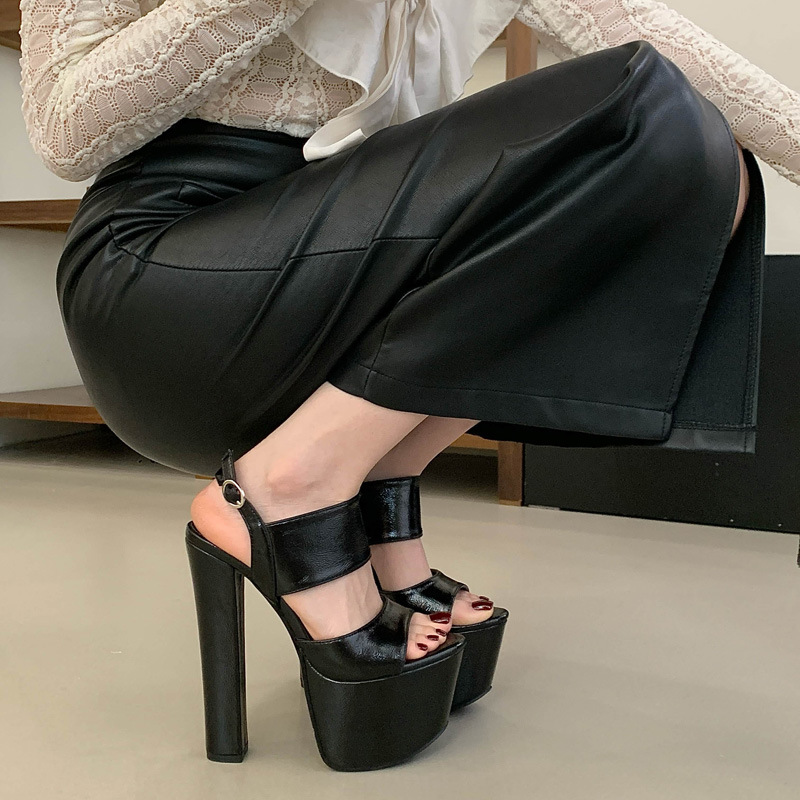 European style open toe platform pole dancing sandals