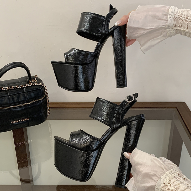 European style open toe platform pole dancing sandals