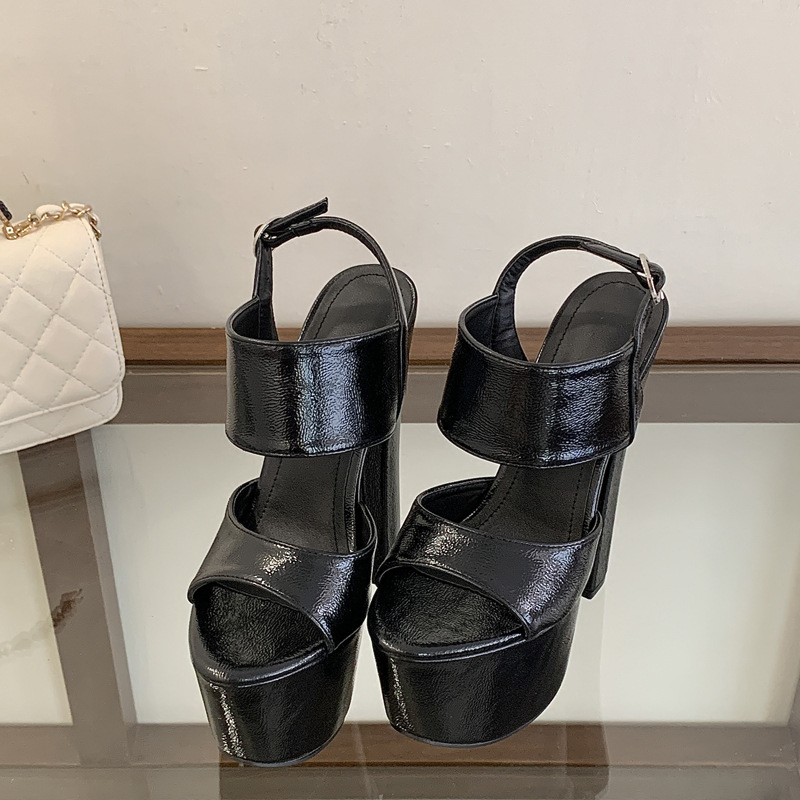 European style open toe platform pole dancing sandals