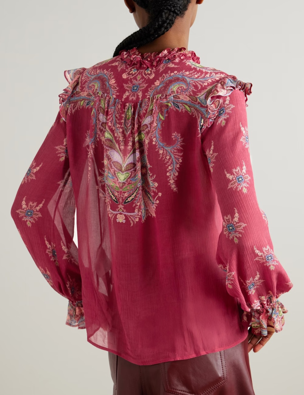 Retro lotus leaf edges shirt chiffon long skirt 2pcs set