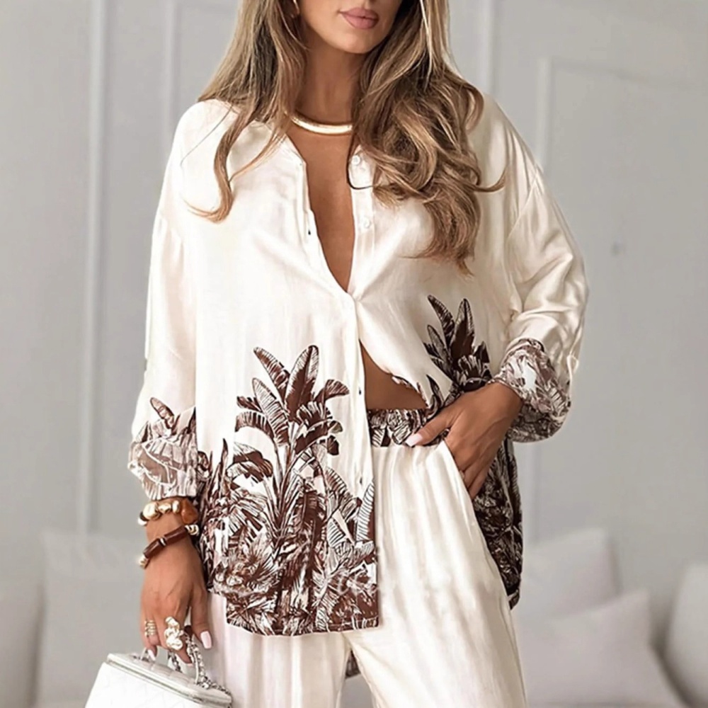 Long sleeve cardigan fashion tops 2pcs set