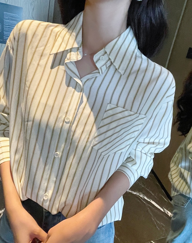 Lapel profession tops all-match long sleeve shirt