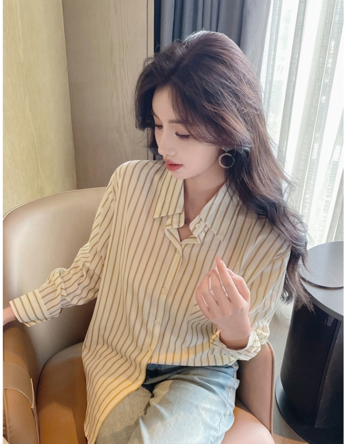 Lapel profession tops all-match long sleeve shirt