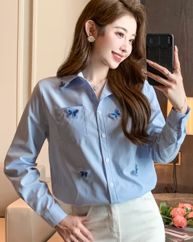 Korean style niche loose shirt Casual butterfly tops for women