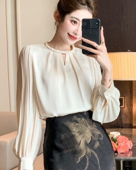 Spring chiffon profession tops crimp retro shirt