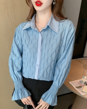 Lotus leaf edges business suit spring shirt for women