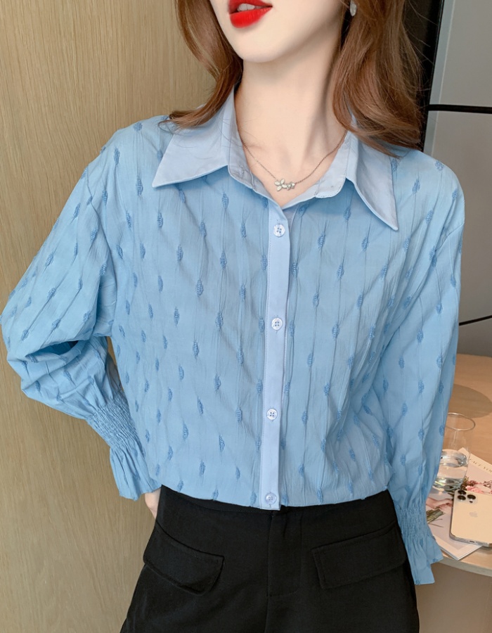 Lotus leaf edges business suit spring shirt for women