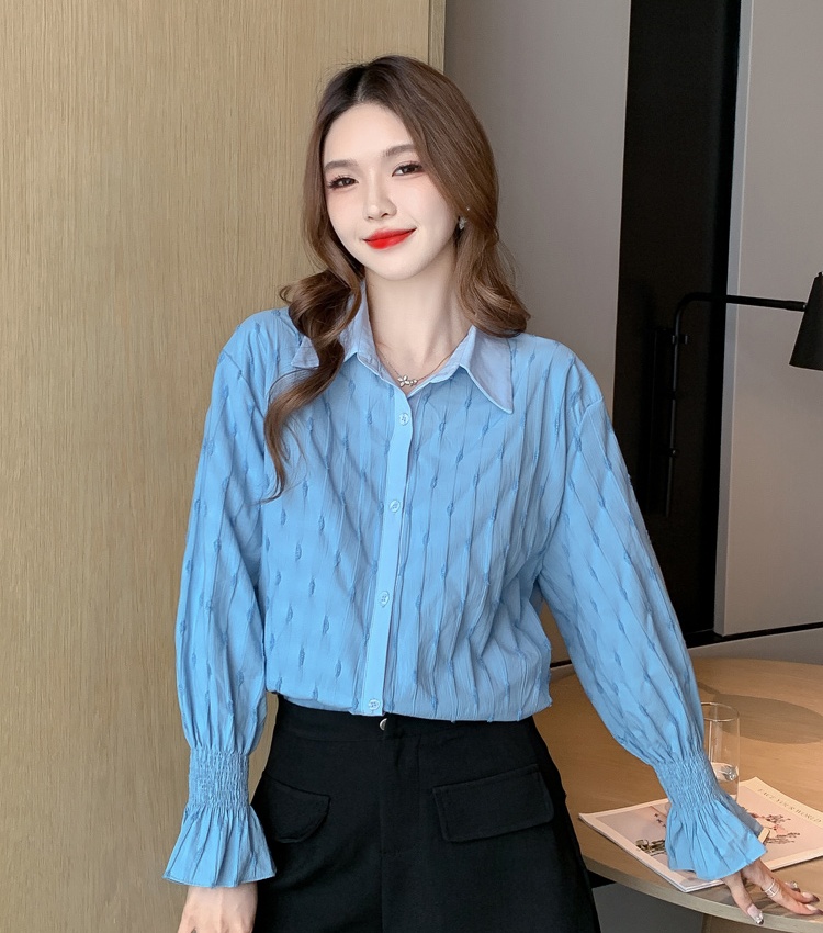 Lotus leaf edges business suit spring shirt for women