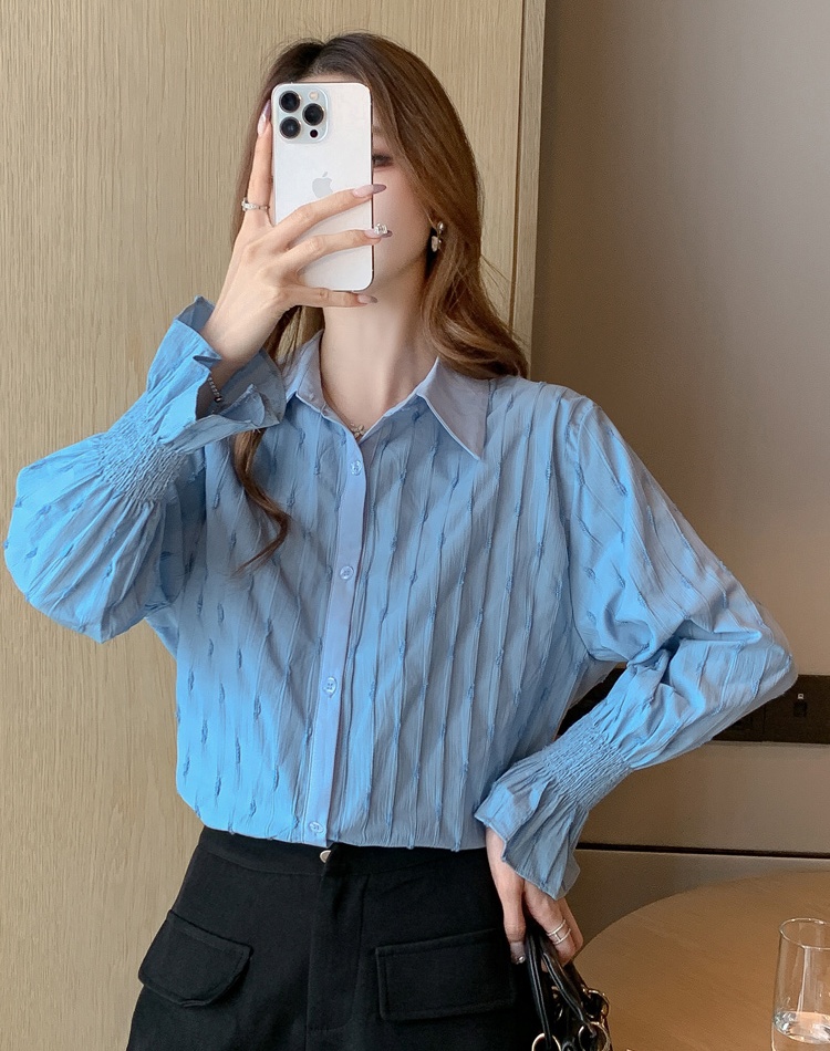 Lotus leaf edges business suit spring shirt for women