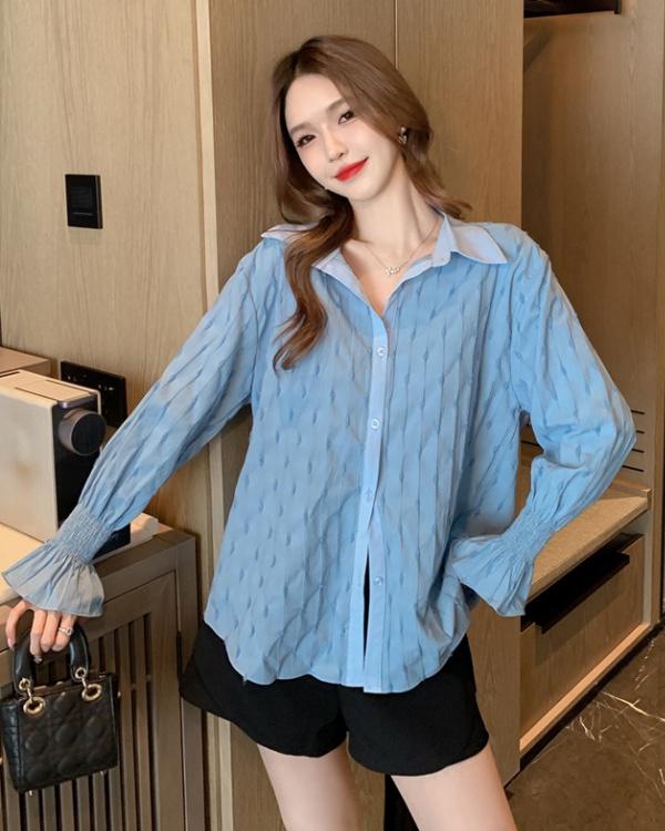 Lotus leaf edges business suit spring shirt for women