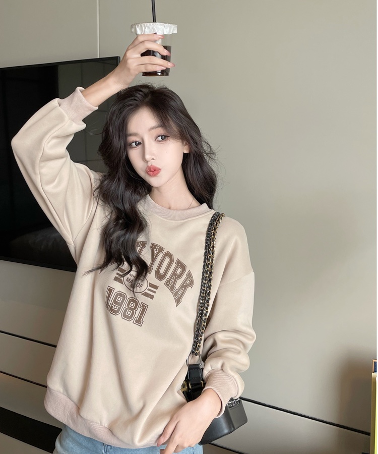 Printing loose tops lazy spring coat