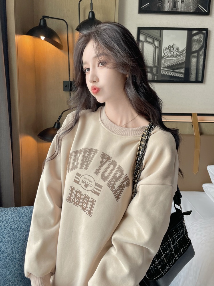 Printing loose tops lazy spring coat