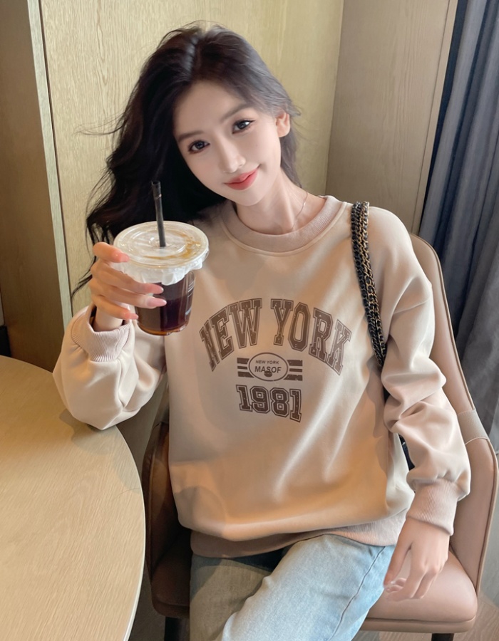 Printing loose tops lazy spring coat