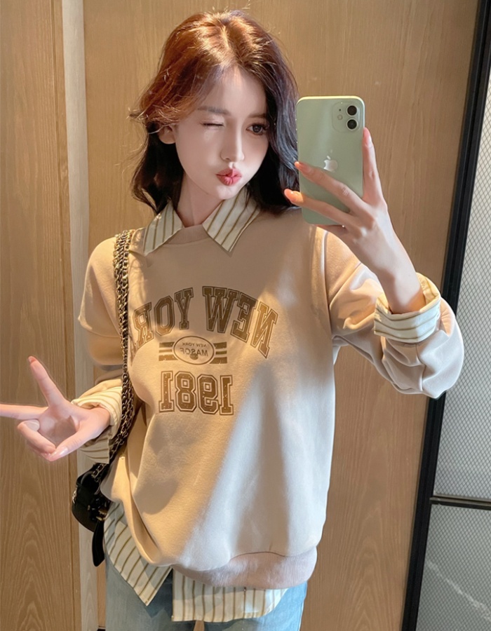 Printing loose tops lazy spring coat