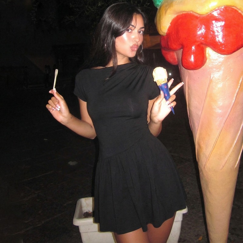 Pure back frenum short sleeve fashion slim dress for women