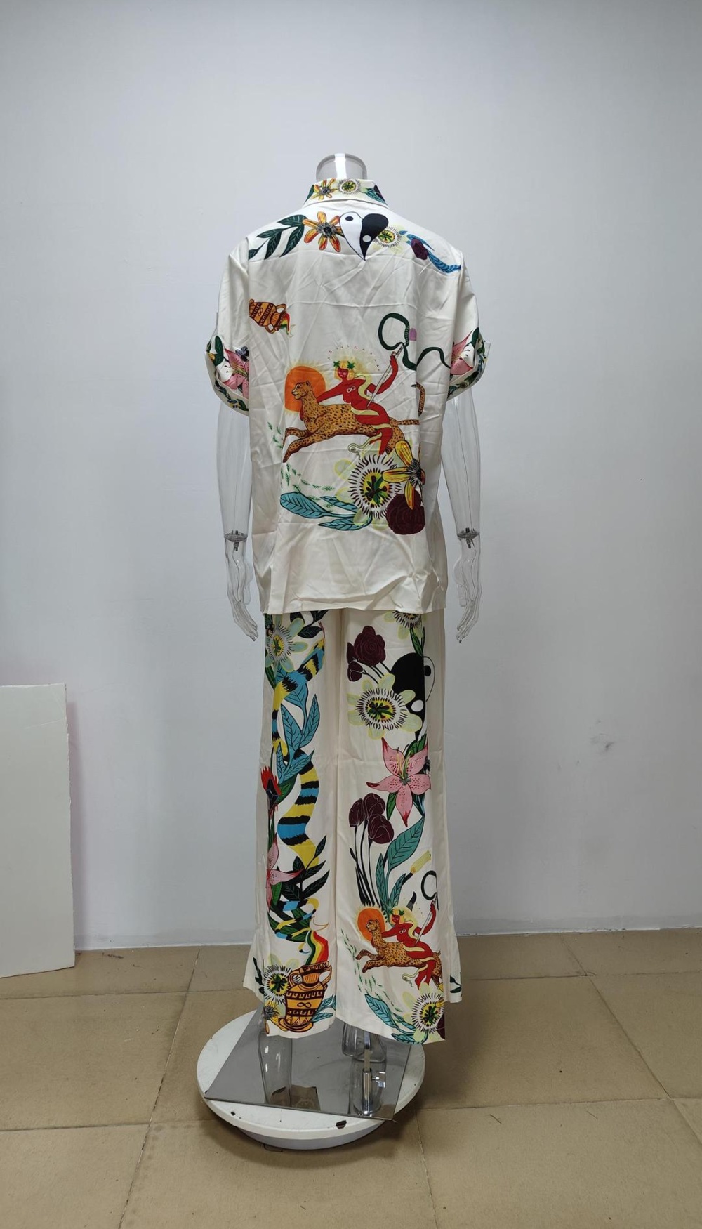 Vacation European style fashion wide leg pants a set